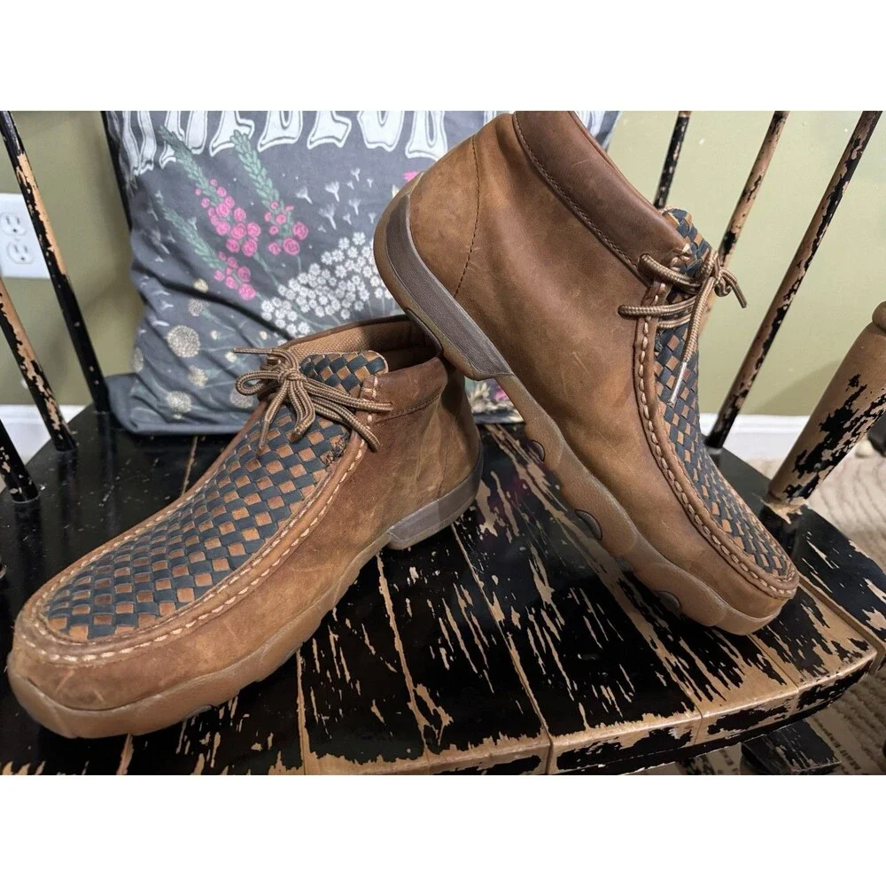 Twisted X Men's Checkered Driving Moc MDM0057 Size 8.5